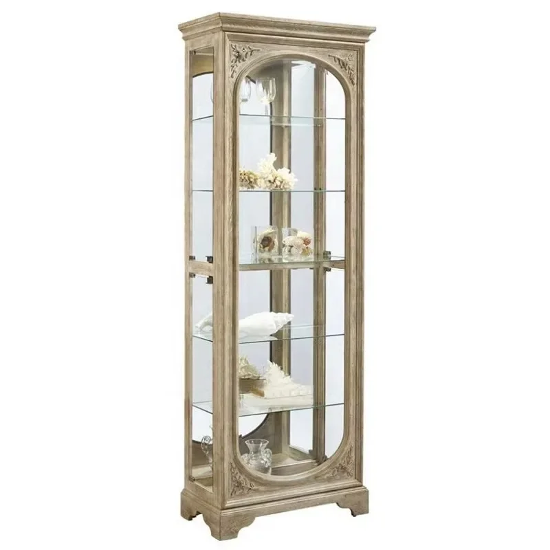 Factory Direct Selling American Style Rural Solid Wood Single Door Vintage Wine Cabinet Porcelain Cabinet