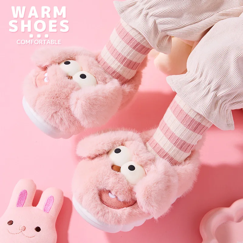 Rindu Children's cotton slippers autumn and winter indoor anti-skid and warmth protection, baby cotton slipper bag and new style