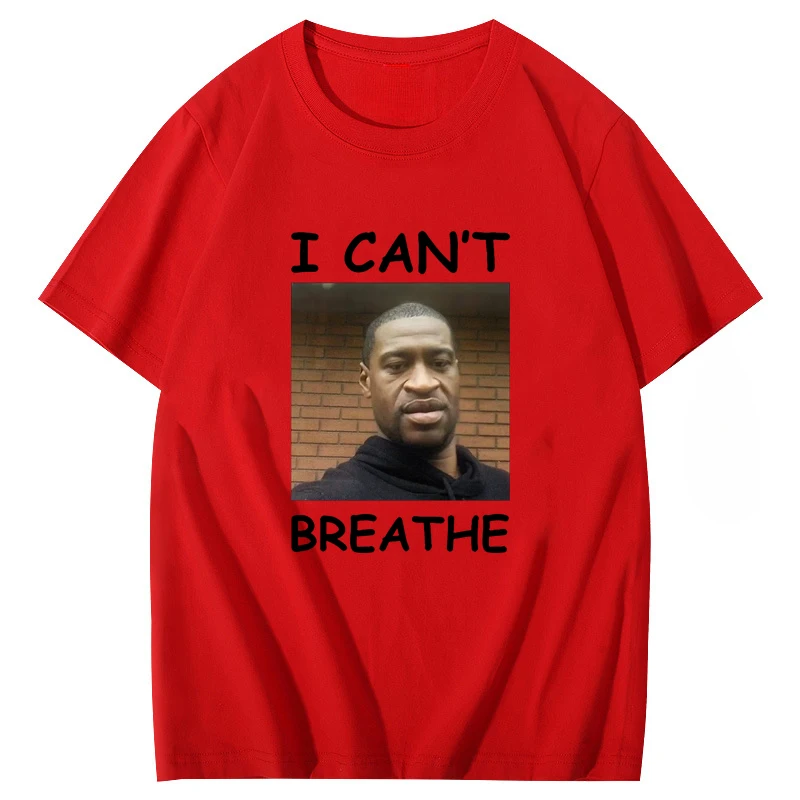 I can\'t breathe George Floyd White Geek Alphabet Graphics Custom Special Print Casual Loose T-shirt Oversized unisex top