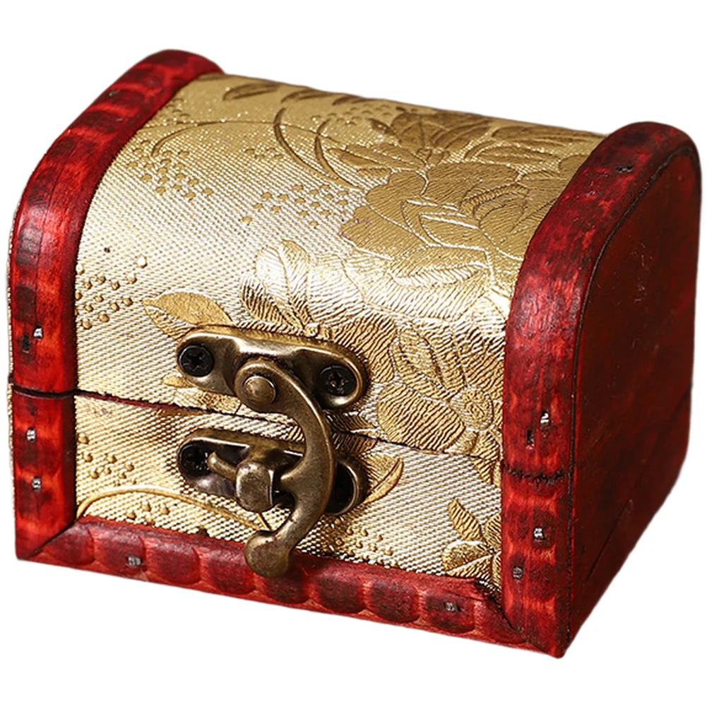 Compact Pine Wood Jewelry Box with Artistic Floral Design Handcrafted for Elegant Storage and Desktop Placement