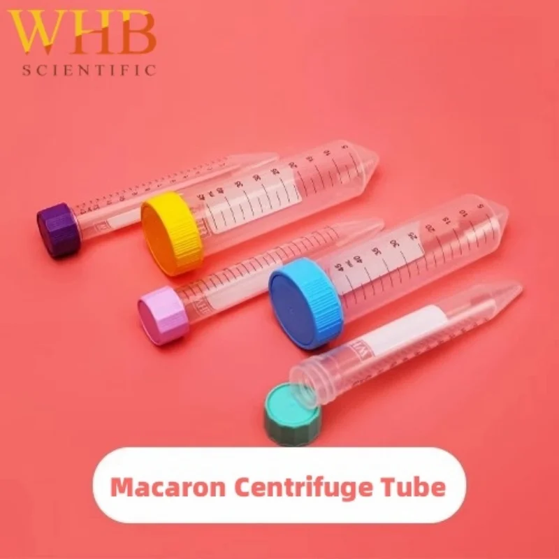 Tubo de Centrífuga com Escala Tampa Macaron Fundo de Cone Estéril de Amostragem Ferramentas Biológicas para Laboratórios Científicos 15ml 50ml