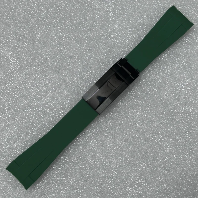 ملحقات تعديل الساعة 20 مم واجهة منحنية حزام مطاط السيليكون مشبك قابل للطي لليخوت بتوقيت جرينتش