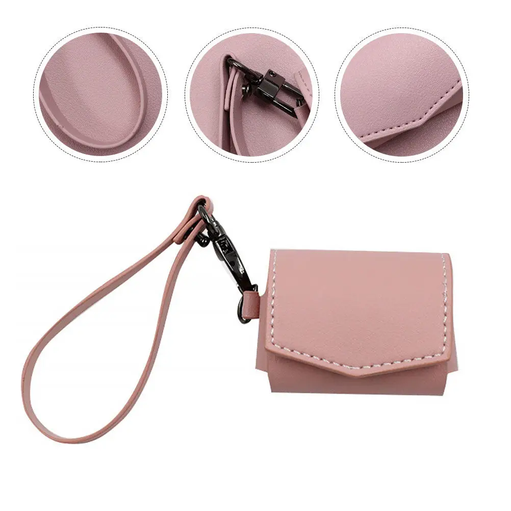 1Pcs Earphone Case Bag Wireless Earbuds Protector with Snap Button Design Hanging Rope Wear Resistant High Quality Material Mini