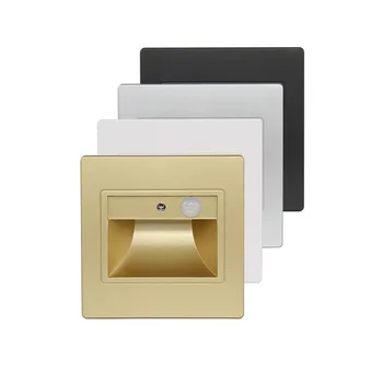 PIR كاشف حركة الاستشعار أضواء لدرجات السلم خطوة مصباح راحة 1.5 واط وحدة إضاءة Led جداريّة الشمعدان درج الممر بهو التعريفي ليلة ضوء القدم