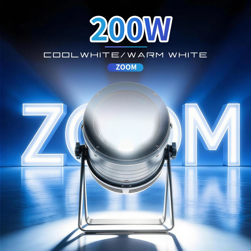 200W COB LED Downlight Linear Zoom Warm White Light 5 to 60 Degree Zoom Theater Conference Room Wedding Hall Lighting
