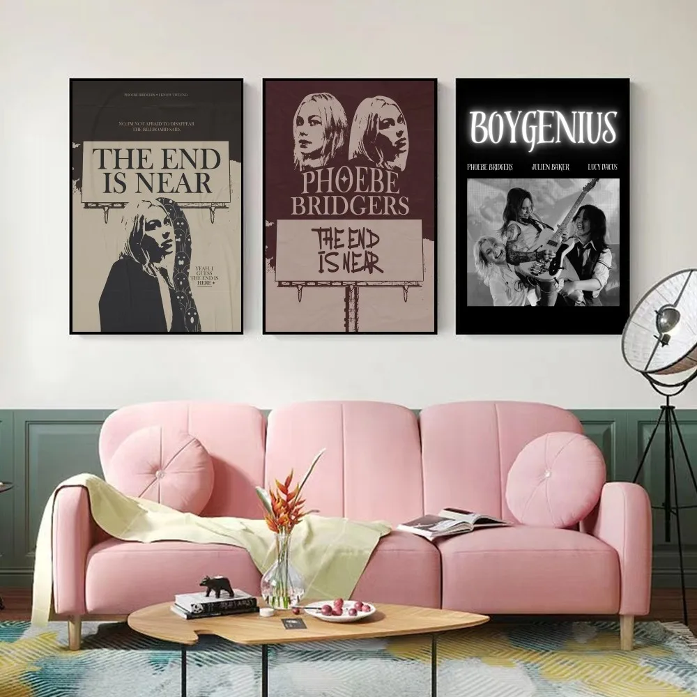 Singer Phoebe Bridgers Poster Posters Kraft Paper Vintage Poster Wall Art Painting Study Aesthetic Art Small Size Wall Stickers