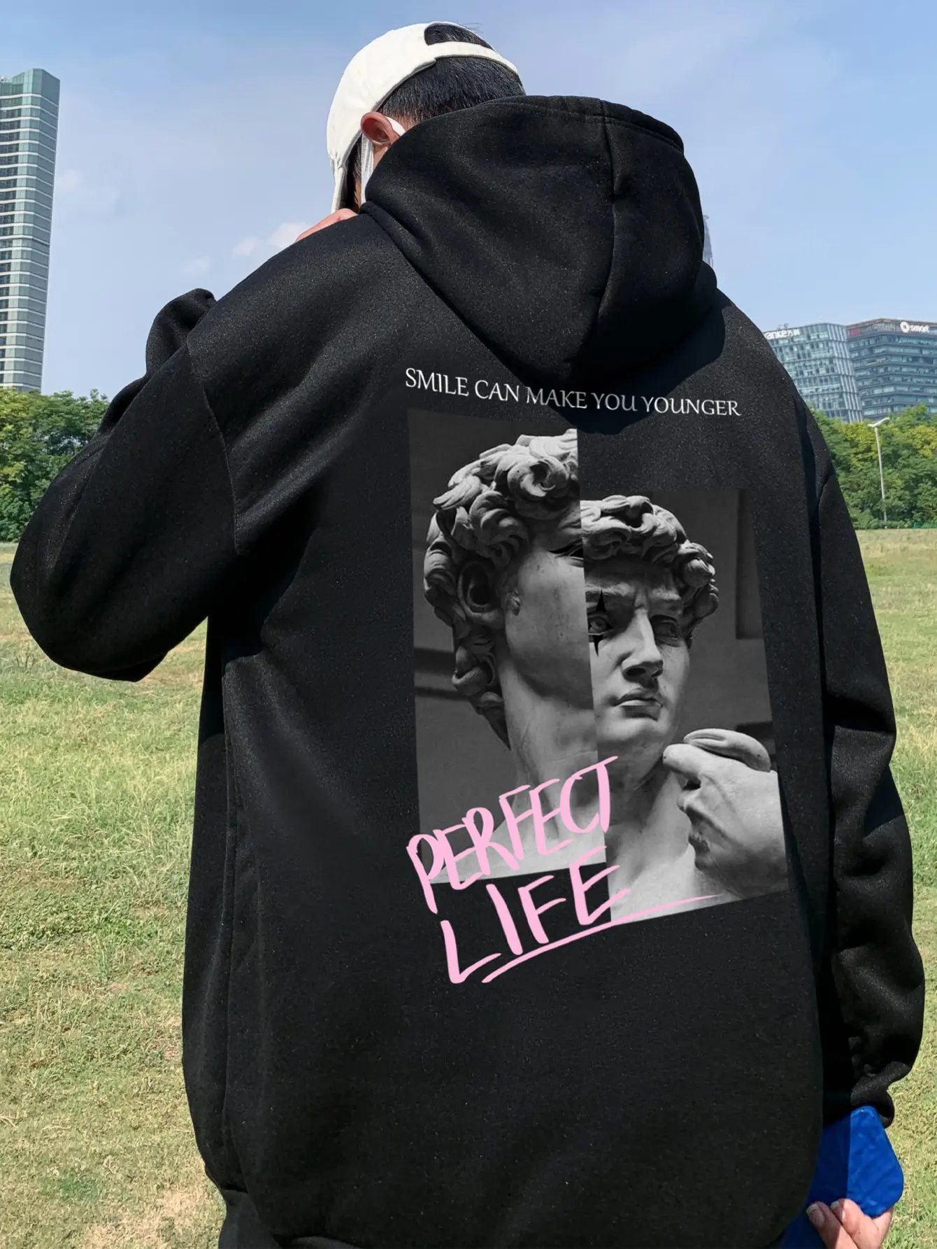 

Perfect Life Divisive Sculptures Print Streetwear Men Crewneck Fashion Hoodies Autumn New Hoody Comics All-Macth Male Clothing