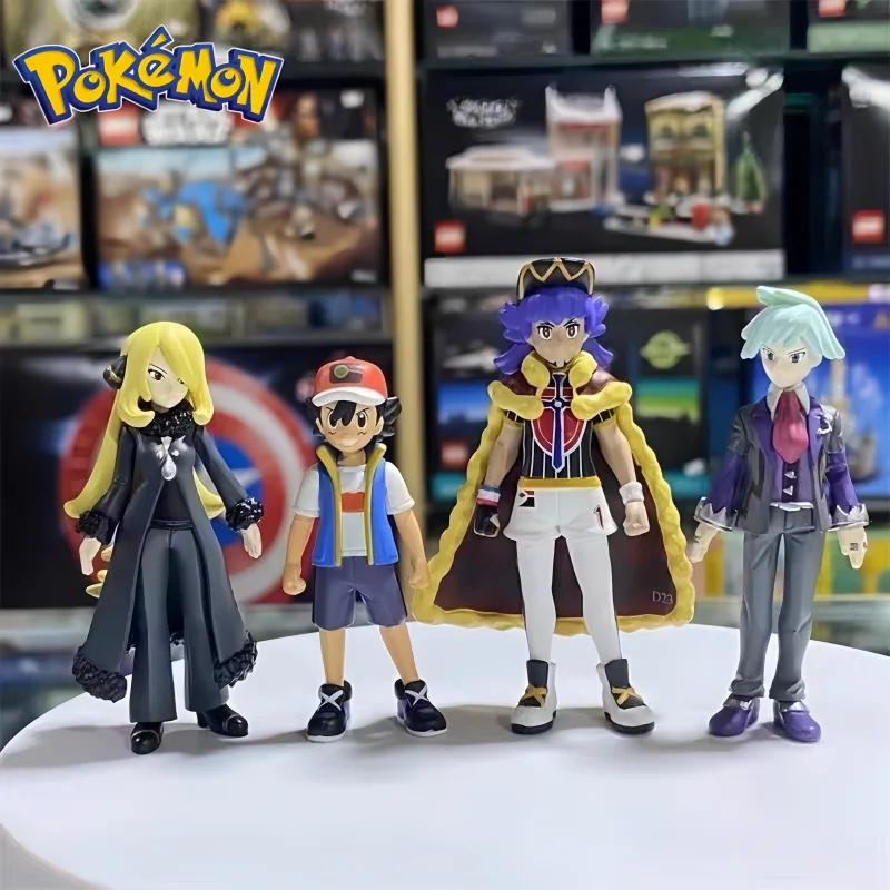 Figura de Acción Original de Tomy Takara Pokemon, Ash Ketchum, Leon, Cynthia, Steven Stone, Liko, Roy, Friede, Figura de PVC, Juguete, Regalo de Navidad