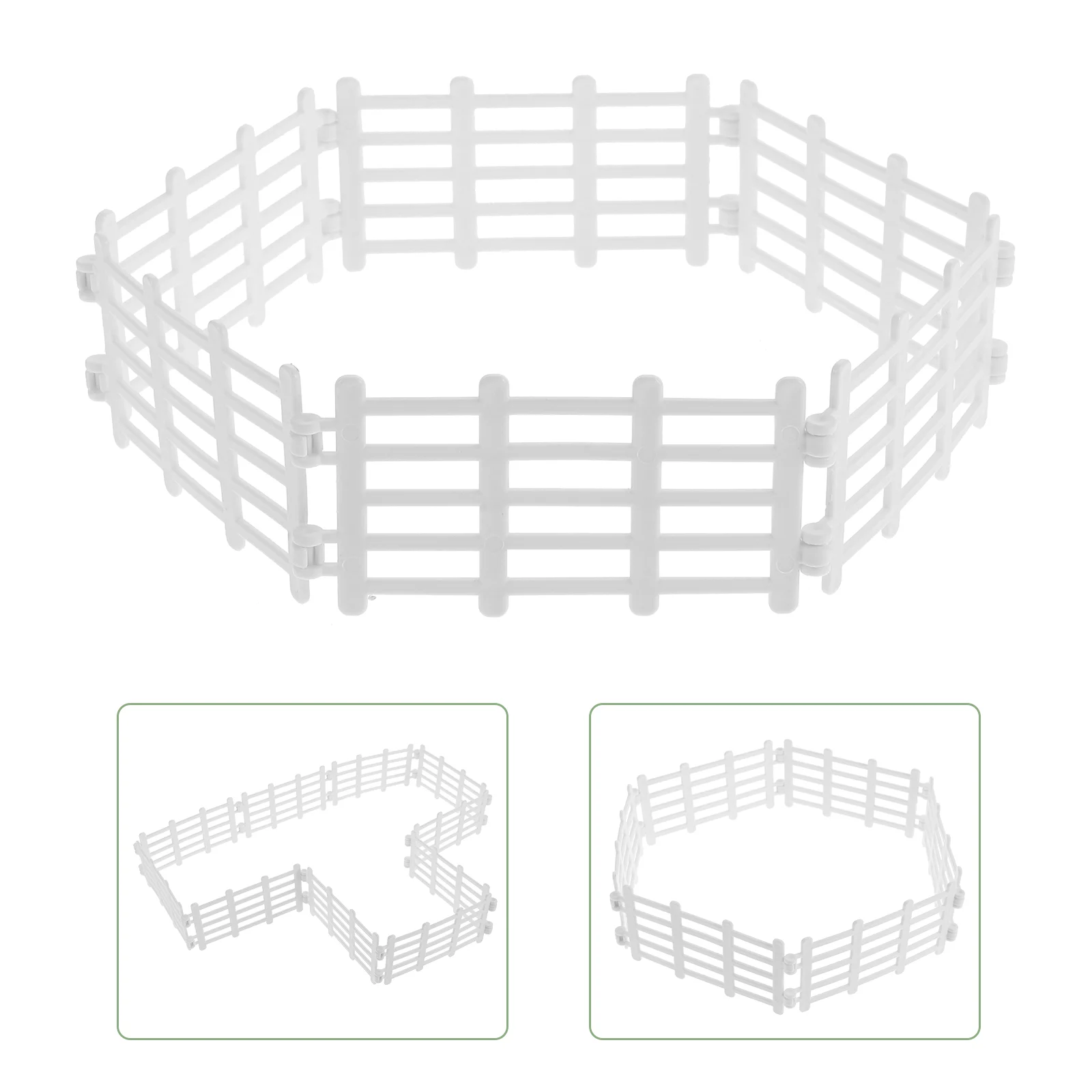 

50 Pcs Fence Model Fake Adornment Fences Mini Garden Ornament Plastic Models Miniature Simulated Decorate Farm