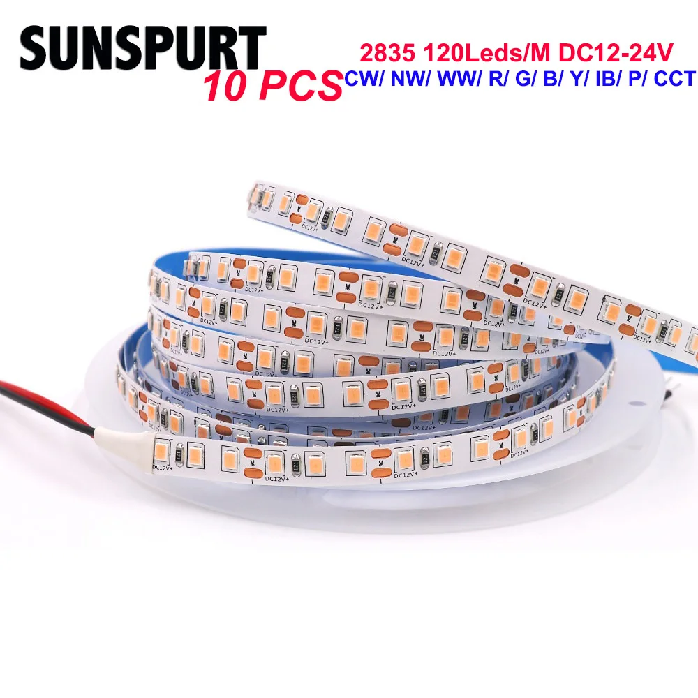 

5M 600LEDs LED Strip 2835 DC12V 24V 120LEDs/m Home Lamp Strip Red Ice Blue Green Yellow Pink Flexible And Cuttable Soft Lamp Bar