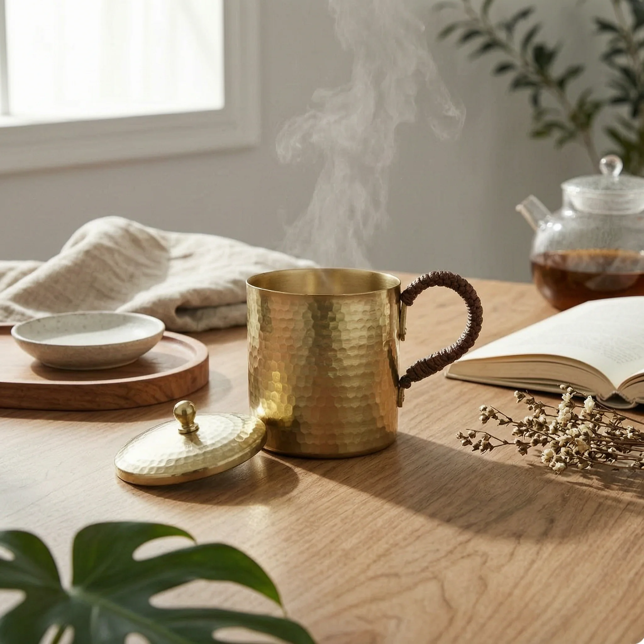 

Hammered Copper Mug Handmade Copper Mug Metal Tea Cup Polished Outside Drinkware Polished Interior Inside for Beer Serving