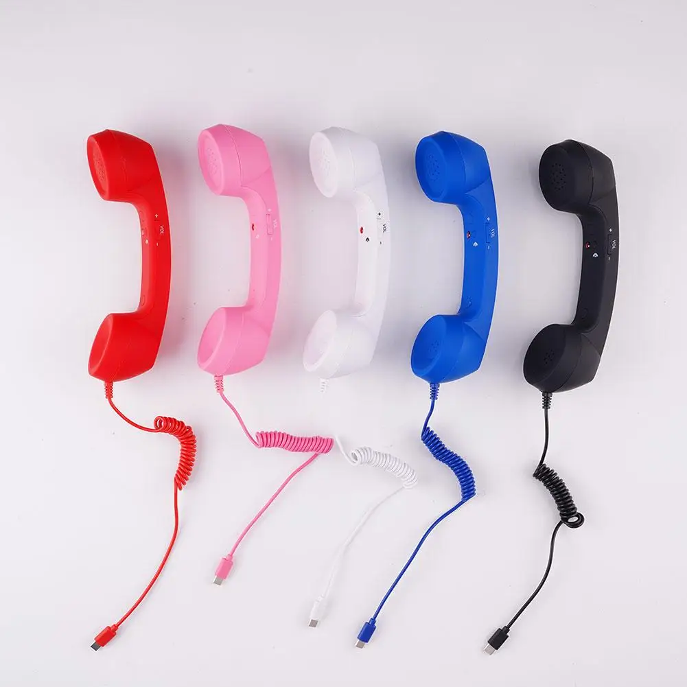 3.5mm/Type-C Retro Phone Handset, Radiation Proof Telephone Handset Cell Phone Receiver with Mic, for Cell Phones,  Smartphone image 5