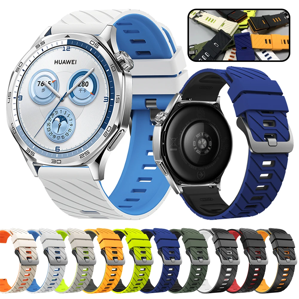 Cinturino da polso in silicone da 22 mm per HUAWEI WATCH 5 4pro/GT6 5 Pro/GT 5 6 4 3 46mm Runner Ultimate Bracciale sportivo Accessori per cinturini