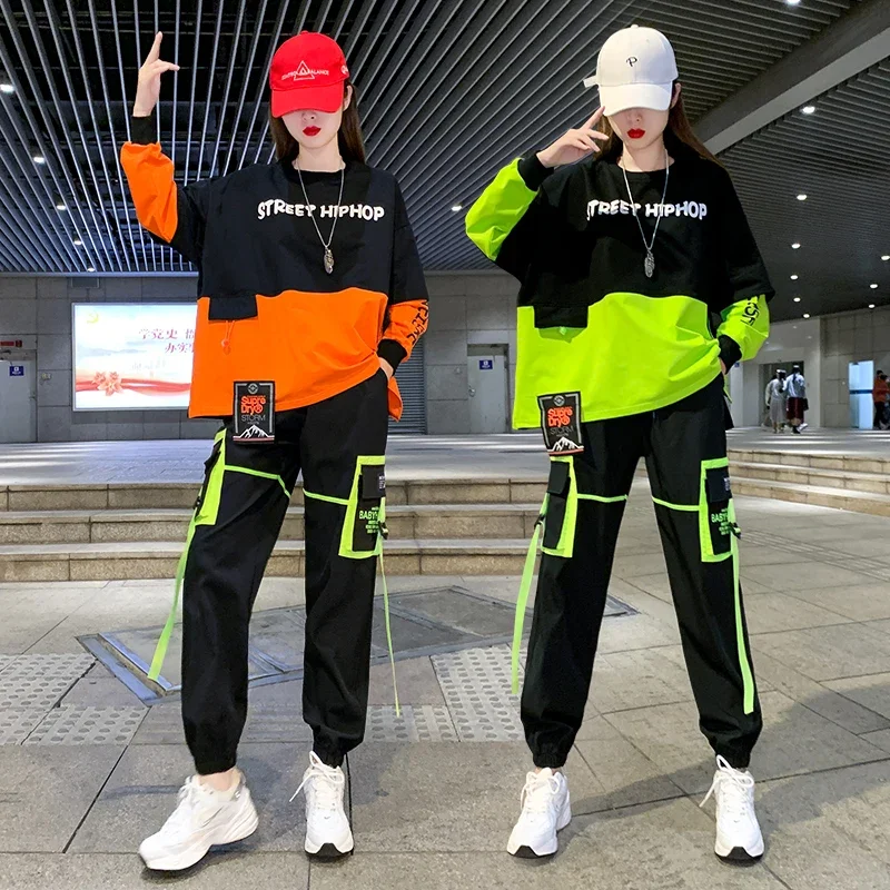 

Women Girls Hiphop Street Dance Clothes Hip Hop Costumes Street Dance Outfit suits Korean Adult Top Pants Jazz Suit Dancers