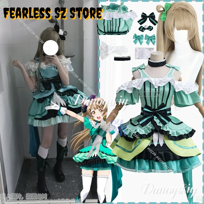 

Kotori Minami Kira Kira Sensation органов로윈 의상 Аниме Игра Lovelive Косплей Kawaii Idol Сценическое зеленое платье для торта Милая Лолита Хэллоуин