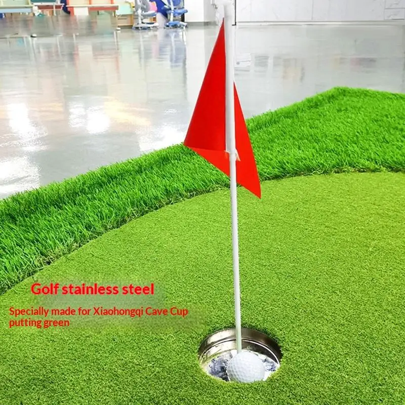 New Golf Practice Equipment  For Putting Holes Cup Sturdy Stainless Steel Practice Golf Cup Small Red Flag Golf Supplies