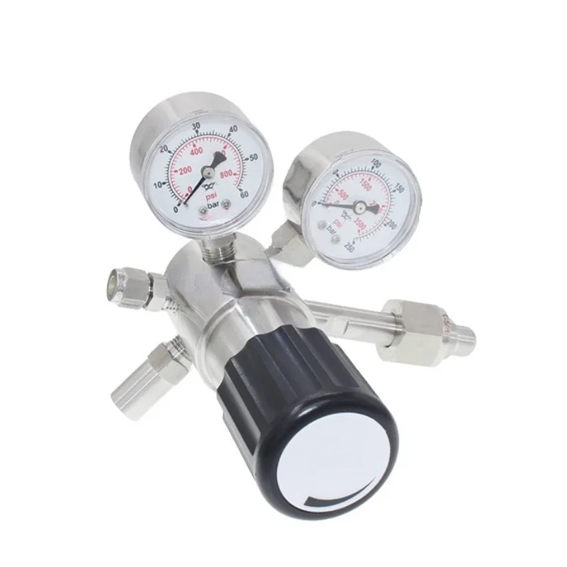 SS316L TESCOM Type single Stage oxygen gas regulator with gauge