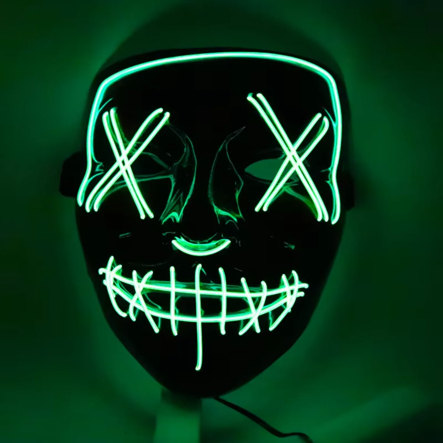 High Quality Cheap Price Luminous Glow Scary Masquerade Cosplay Rave Mask LED Light Up Horror Halloween Party Mask