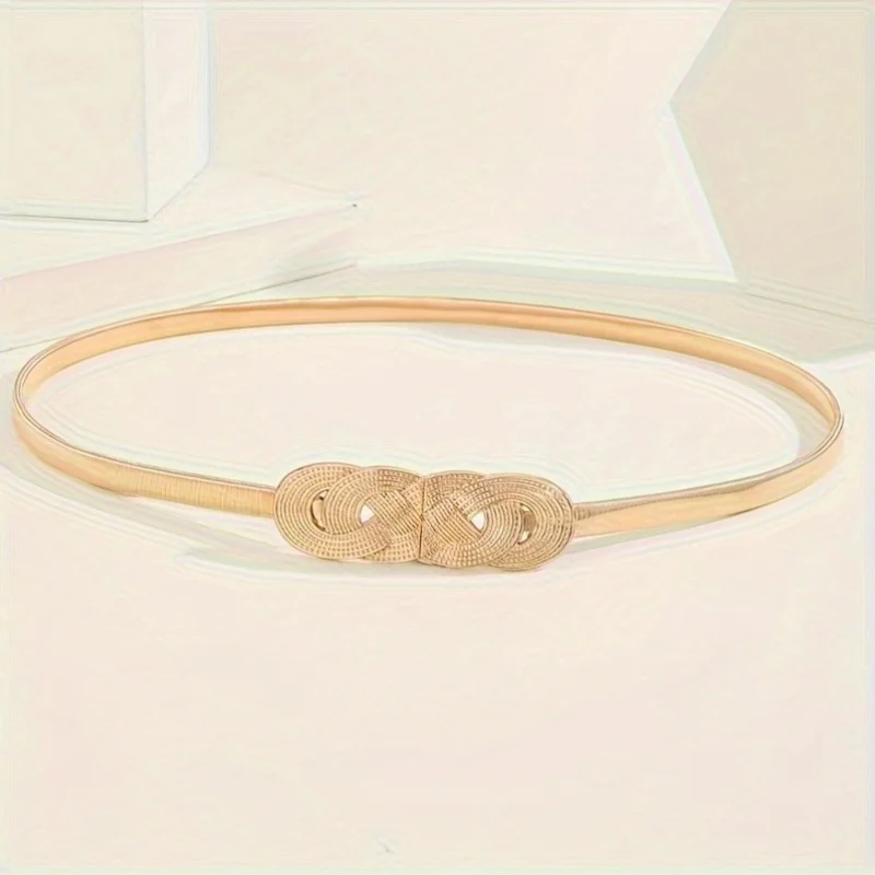 Vintage Copper Waist Chain Belt - Knotted Elastic Waistband Dress Belt for Women, Fashion Accessory & Gift