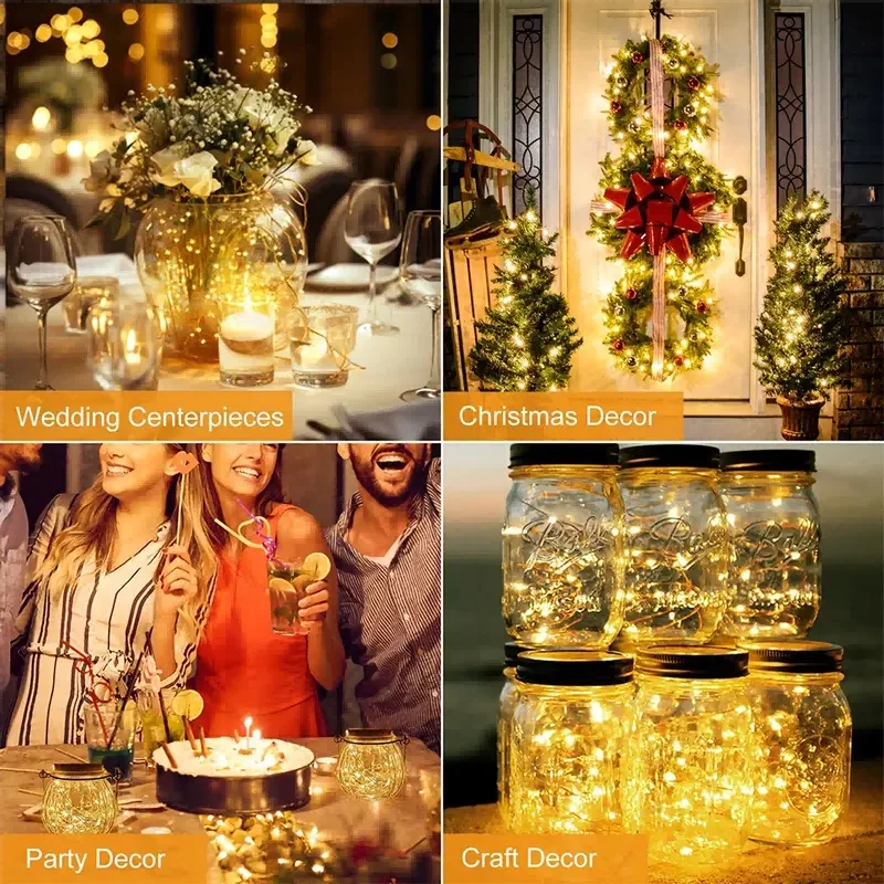 LED Fairy String Lights Battery Operated LED Copper Wire String Lights Outdoor Waterproof Light For Bedroom Wedding Decor