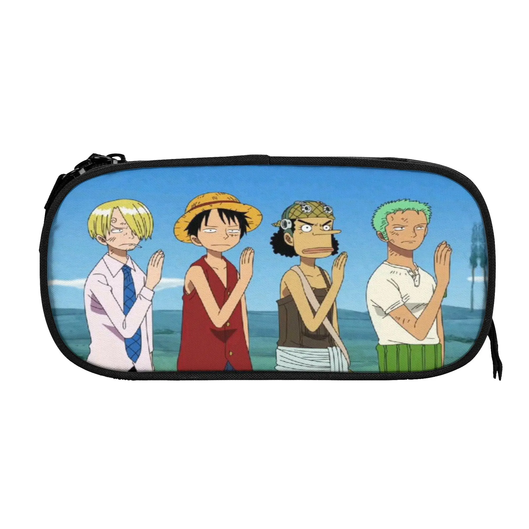 

o-one-piece-e onepiece luffys Pencil Case Double Layer Large-capacity For School Pencil Box Perfect Gifts