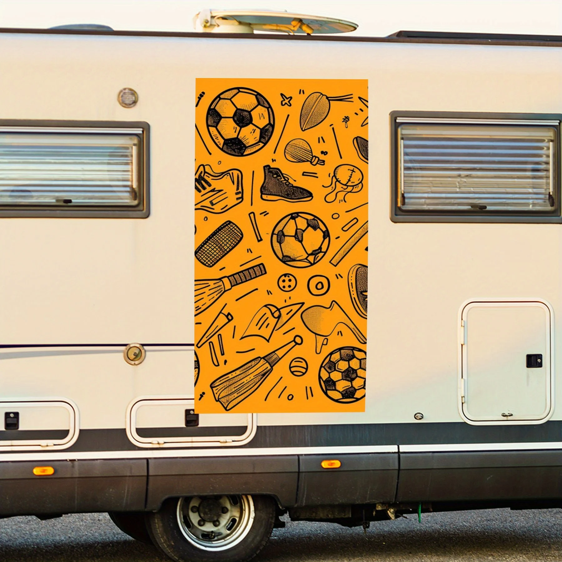 

Football graffiti Car Sticker,Vinyl decal on the side of the motor home, waterproof self-adhesive vinyl sticker on the side of t