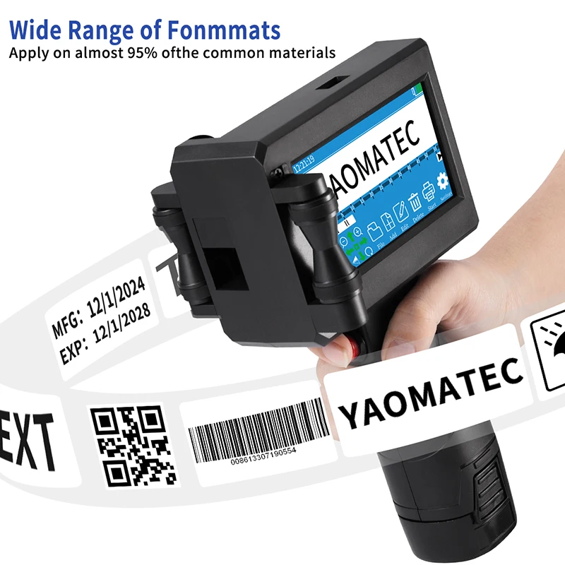 Imagem -03 - Handheld Impressora Térmica Inkjet 28 Idioma 12.7 mm Online Data de Expiração Logotipo Data de Expiração Etiqueta Portátil Hand Jet