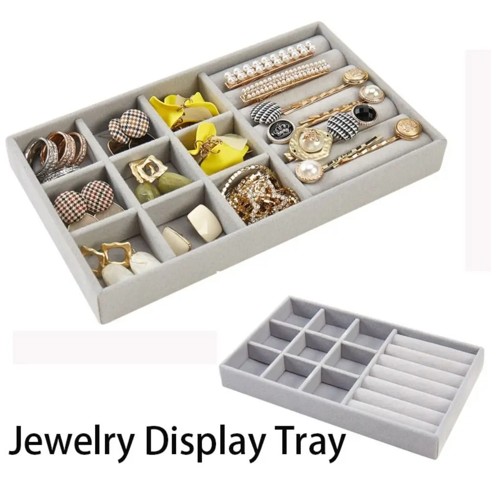 

Exquisite Velvet Jewelry Tray Stackable Showcase Ring Storage Box Necklace Organizer Box Jewelry Display