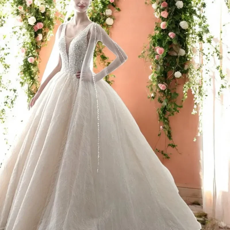 

Customized 2025 A-Line Wedding Dress With Bead Embellishment And Sheer Sleeveless Bridal Gown Suitable For Various Scenarios