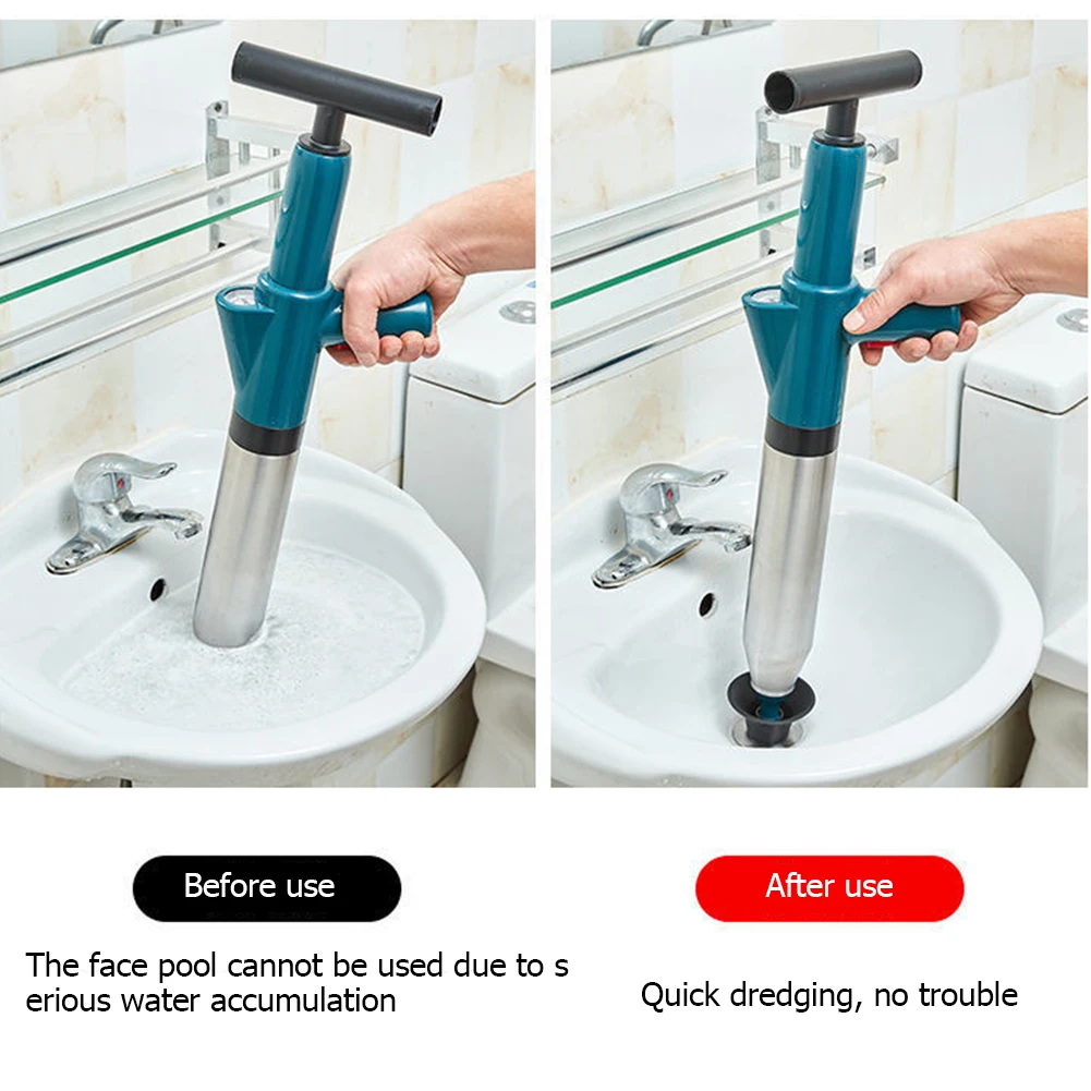 High Pressure Toilet Plunger Unblocker Pipes and Sinks Plunger Air Drain Blaster Cleaner Powerful Manual Pneumatic Dredge Tools