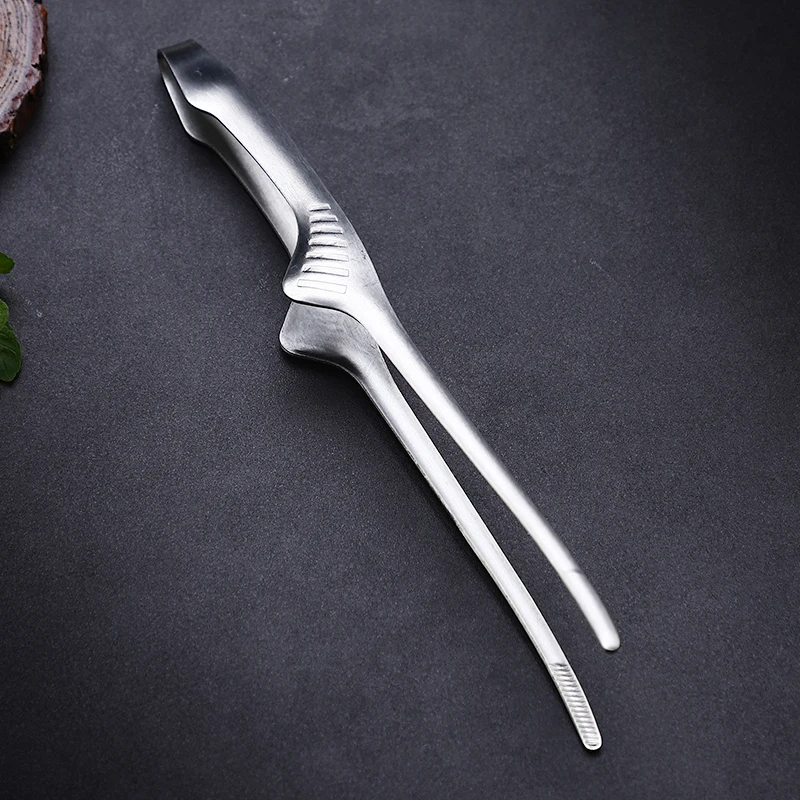 بار المطبخ تونغ الملقط ملقط ملقط الفولاذ المقاوم للصدأ ملقط الدقة للشواء ، مقبلات بار ، الطبخ #5