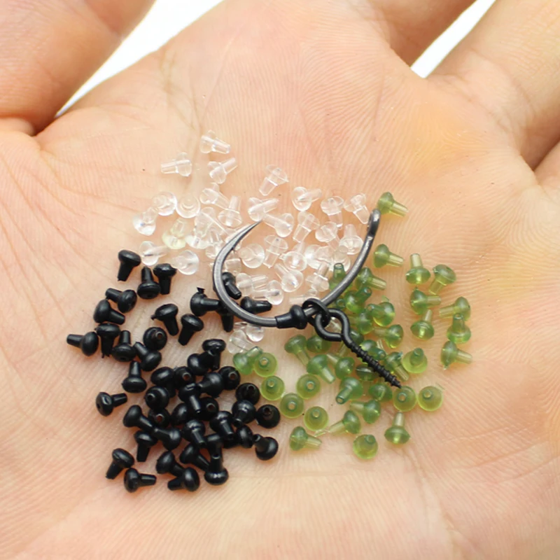 50 Pieces Carp Fishing Hook Stop Bead Ring Swivel Stopper Bait Floss Pop UP Boilies  For Carp Hair Rig Stops Tool Accessories