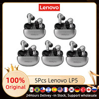 5pcs Original Lenovo LP5 Wireless Bluetooth Earbuds HiFi Music Earphone with Mic Headphones Sports Waterproof Headset Wholesale