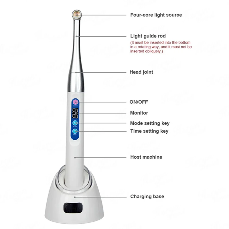 Dental Led Curing Light LED Curing Lamp 1 Second Cure Blue Light Metal Head Dentistry Tool