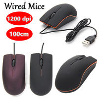 100cm Wired Mice USB 3D Wired Optical Mini Mouse Mice For PC Laptop Computers Compatible for Windows 98 / XP / Vista /7/8 Black