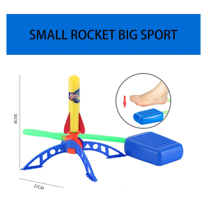 Children Outdoor Air Rocket Foot Launcher Toy Eva Foam Adjustable Soaring Rocket Parent Child Interaction Safety Sports Toys