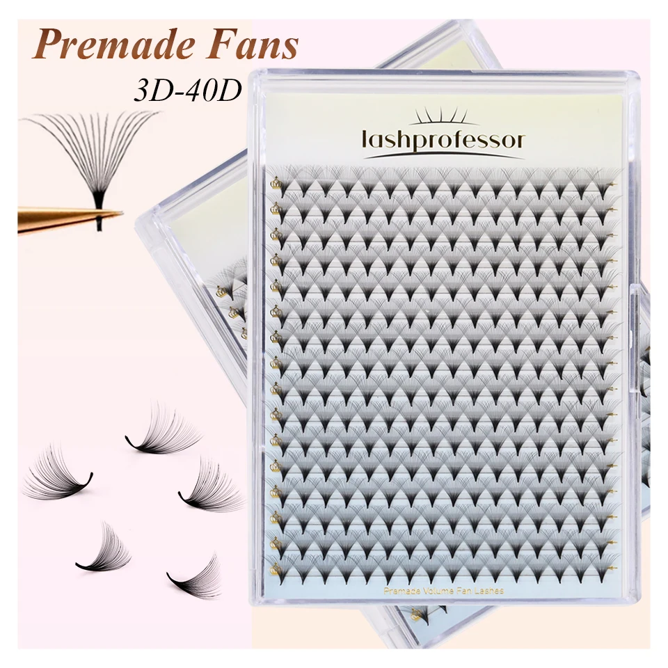 Premade Fans Lash Extensions Sharp Narrow Base Thin Pointy Stem 5D 6D 8D 10D 12D 14D 30D 40D Super Fans Premade Ready Fan Lashes