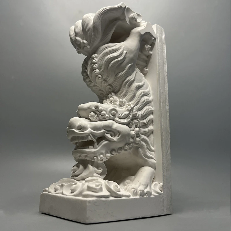 Chinese stone lion kirin retro bookends office study bookends desktop book storage home decoration ornaments