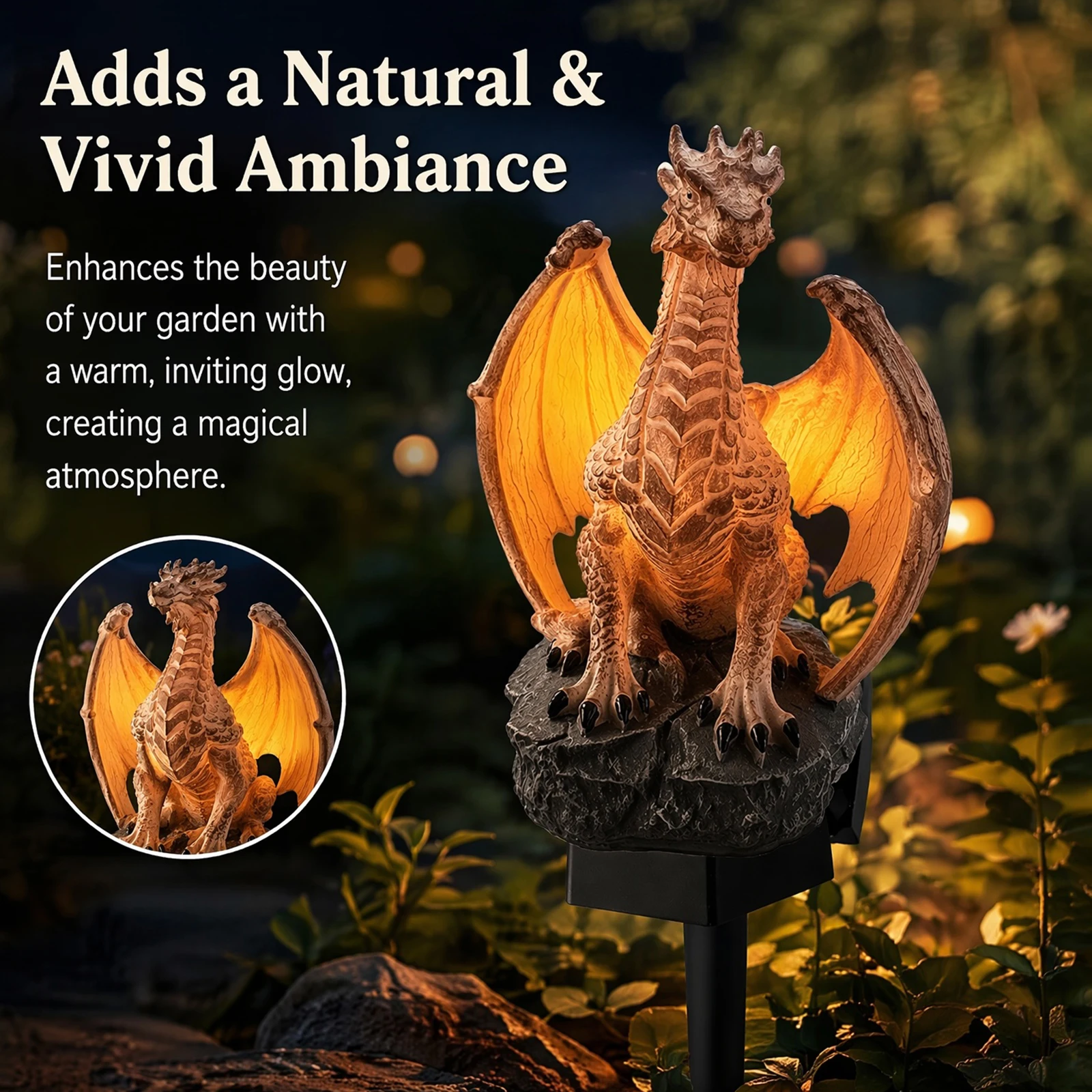 ソーラーフロアランプ ドラゴンフィギュリン ナイトライト ド - Decor Lighting Floor Lamps のレビューと価格