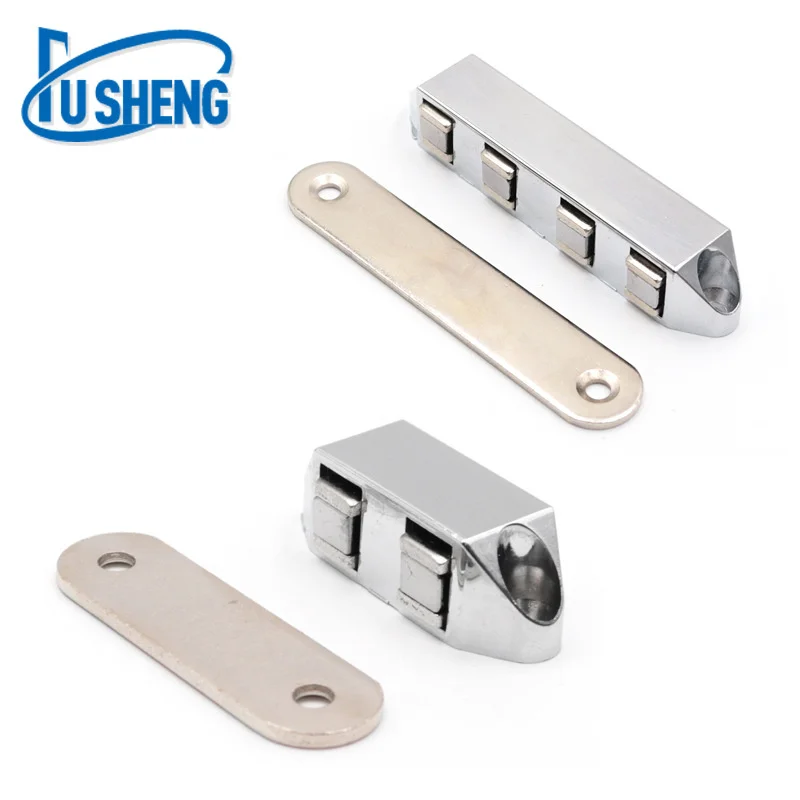 Direct magnetic zinc alloy cabinet door suction invisible magnetic absorption silencing door closer double ended cabinet