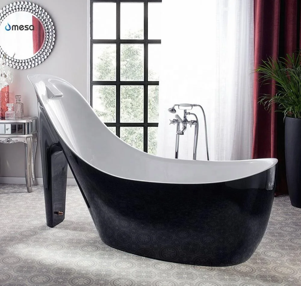 Hot Cheap Beautiful Acrylic Soaking Red High Heeled Shoes Free Standing Bathtub