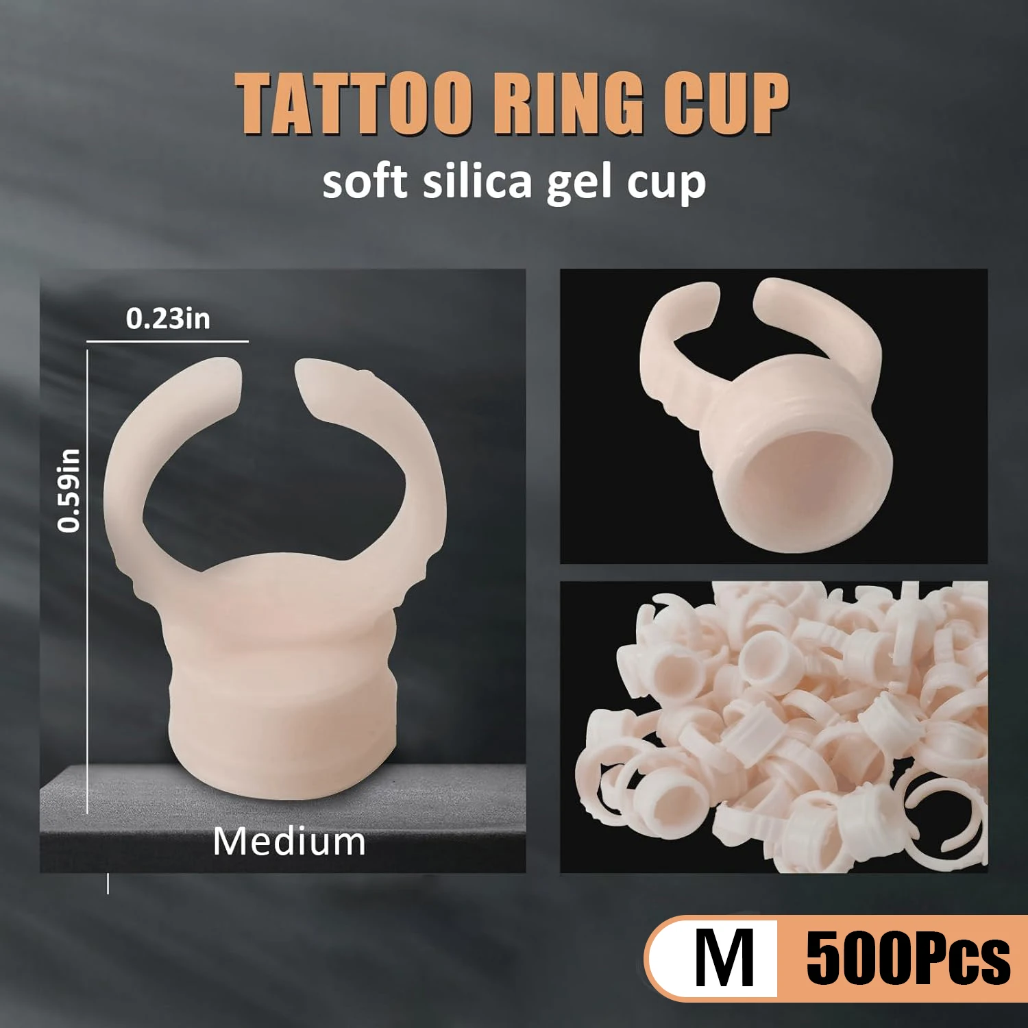 100/300/500 Stück Einweg-Ring-Tattoo-Tintenbehälter aus weichem Silikon, tragbarer Pigmentbehälter für Microblading, Permanent-Tattoo-Zubehör