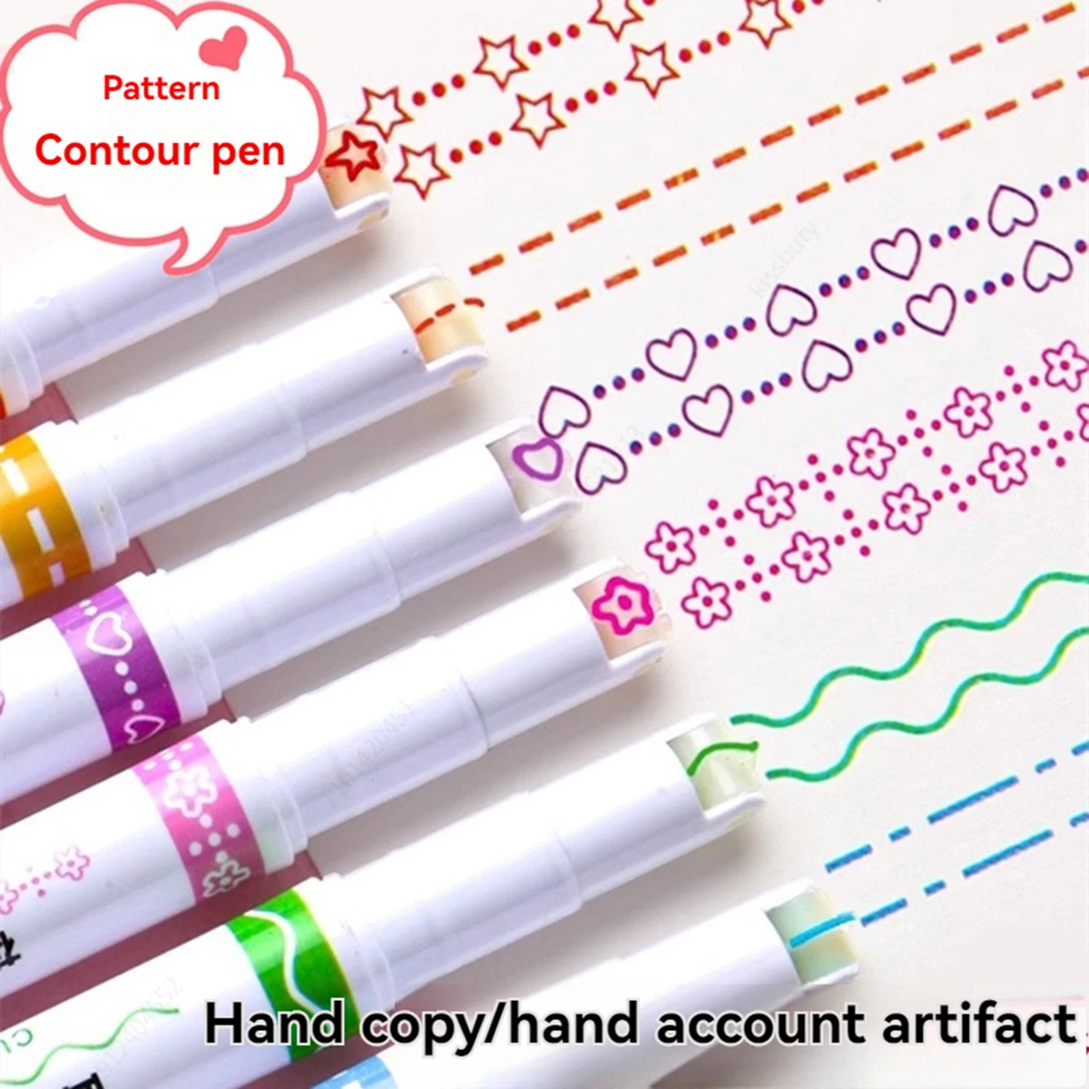 

6pcs/set Highlighter Line Shaped Color Roller Tip Curve Liner Art Contour Marker Highlighter School Stationery Suppl