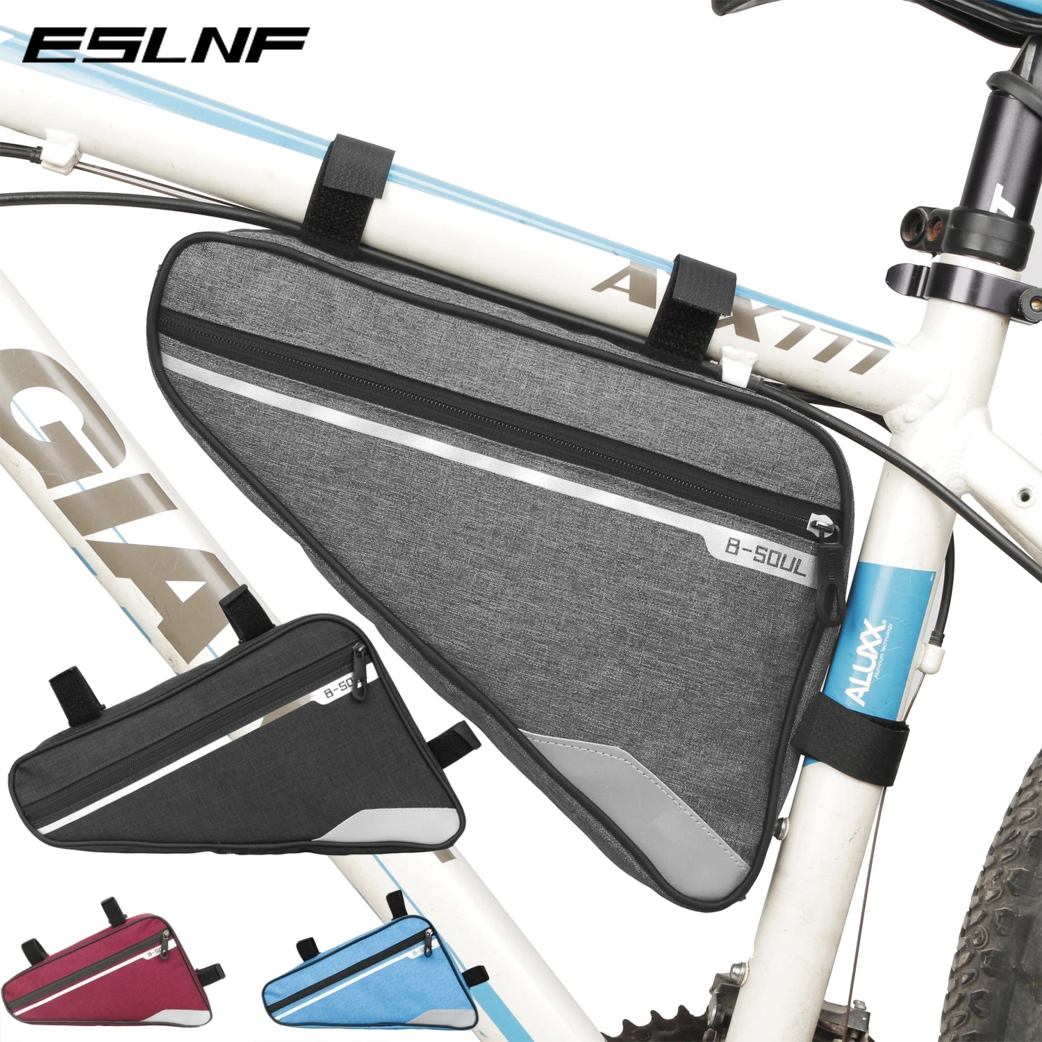 ESLNF B-SOUL Triangle Bag Bike Waterproof Drain Mountain Bike Headbeam Triangle Bag Storage Bag