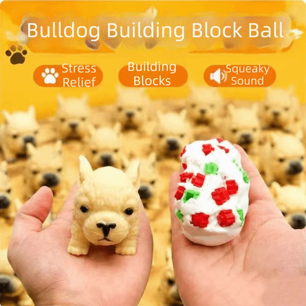 Filled Soft Dag Cat Squishy Handmade Cute Piggy Building Block Squishy Animal Finger Relax Crunchy Fidget Toy Adult Kids-image
