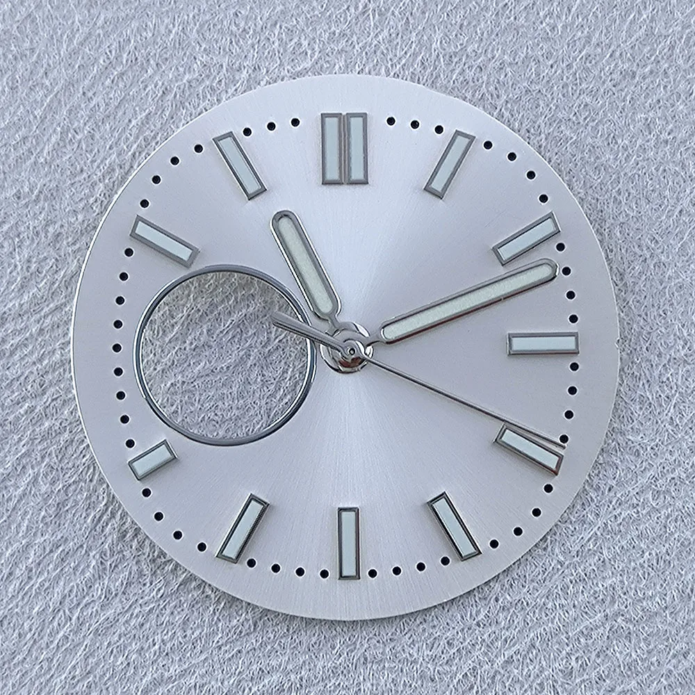 Циферблат NH38, индивидуальный логотип, циферблат часов 30,5 мм, полый циферблат, зеленый светящийся циферблат, подходит для инструментов для ремонта часов с механизмом NH38