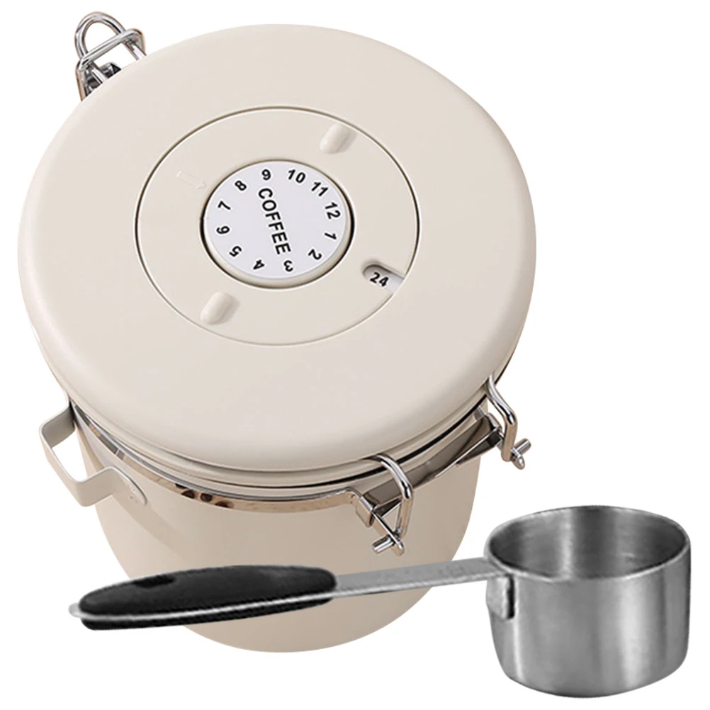 

Stainless Steel Sealed Jar Airtight Coffee Bean Canister Tea Storage Box Dried Food Container Sugar Holder Exhaust Tank