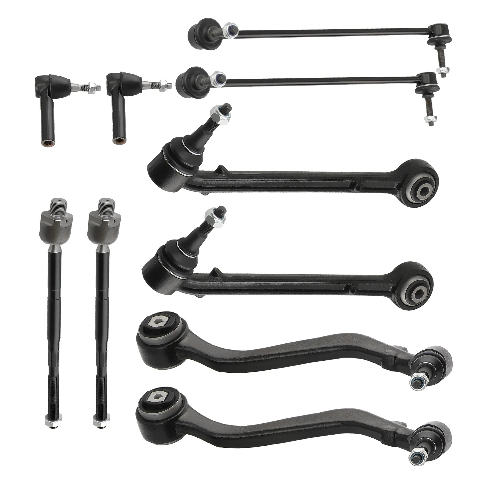 10x Front Lower Control Arm Ball Joint Tie Rods Sway Bars for Chevy Camaro 2010-2015