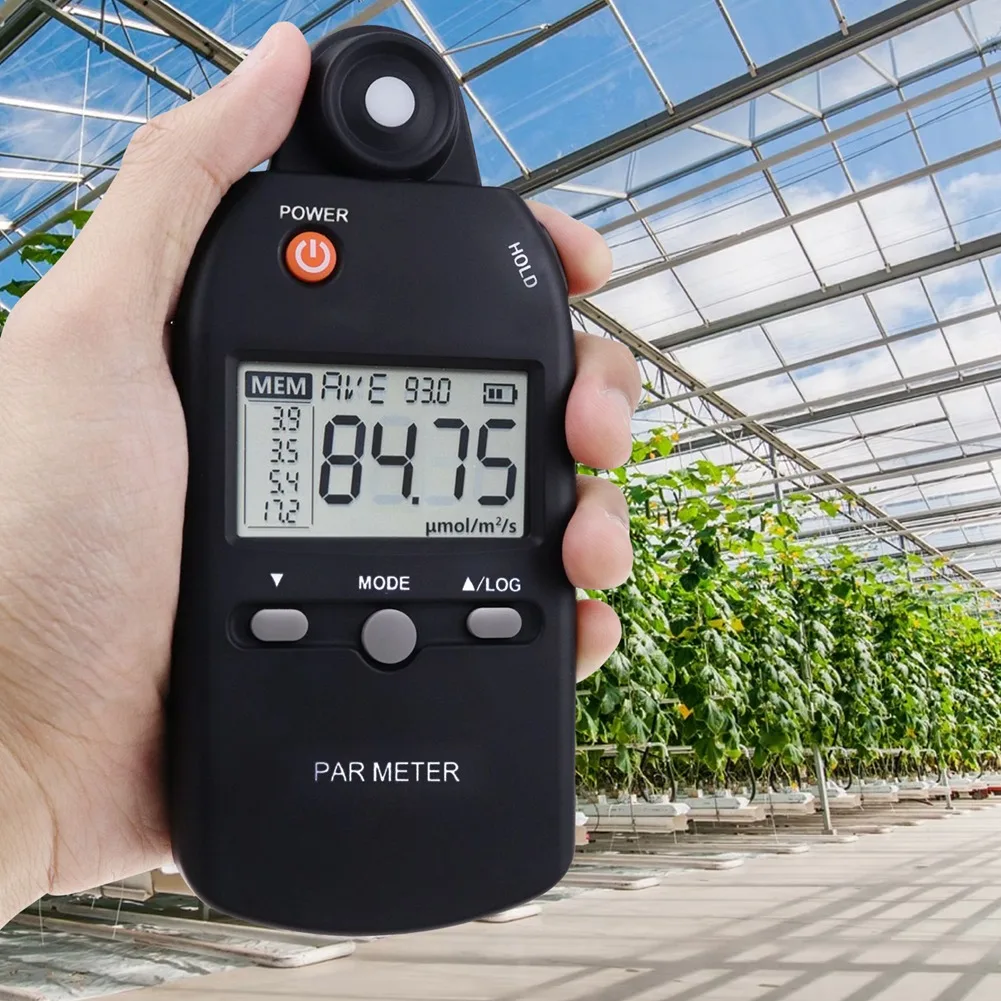 PAR Meter Illuminance Meter PPFD Quantum Sensor Full-Spectrum Record Function Indoor Outdoor Plant Light Meter