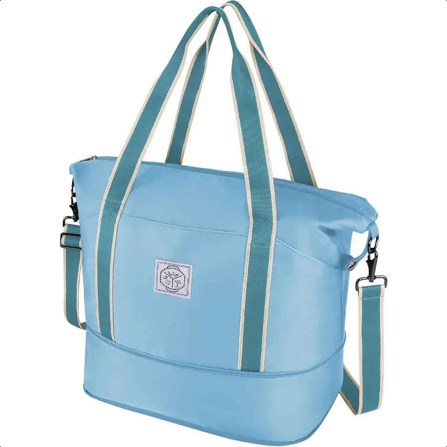 

Travel Duffel Bag Weekender Overnight Carry On Bag Women Men Foldable Waterproof Gym Lage with Metal Buckle Strap